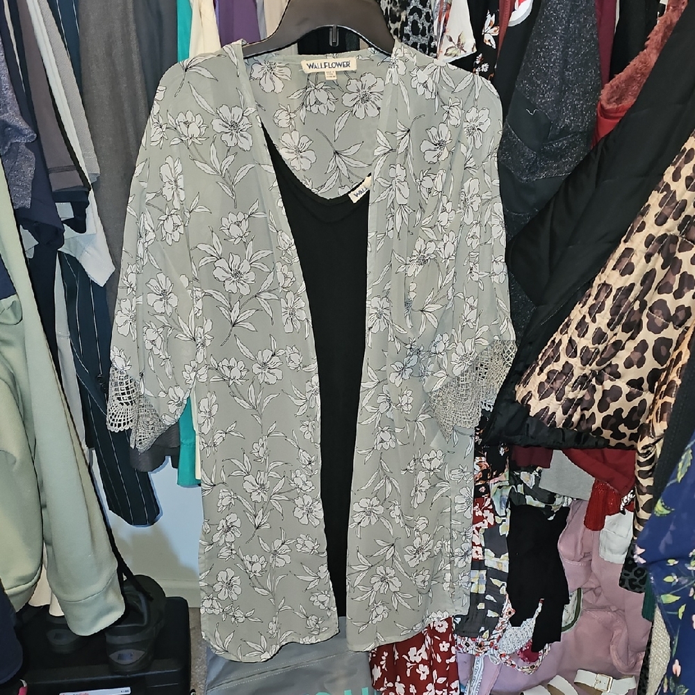 Wallflower Floral Sheer Cardigan